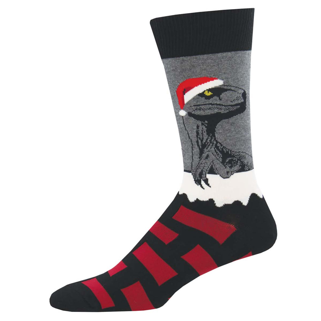 Santa Hat Raptor Socks for Men Shop Now Socksmith