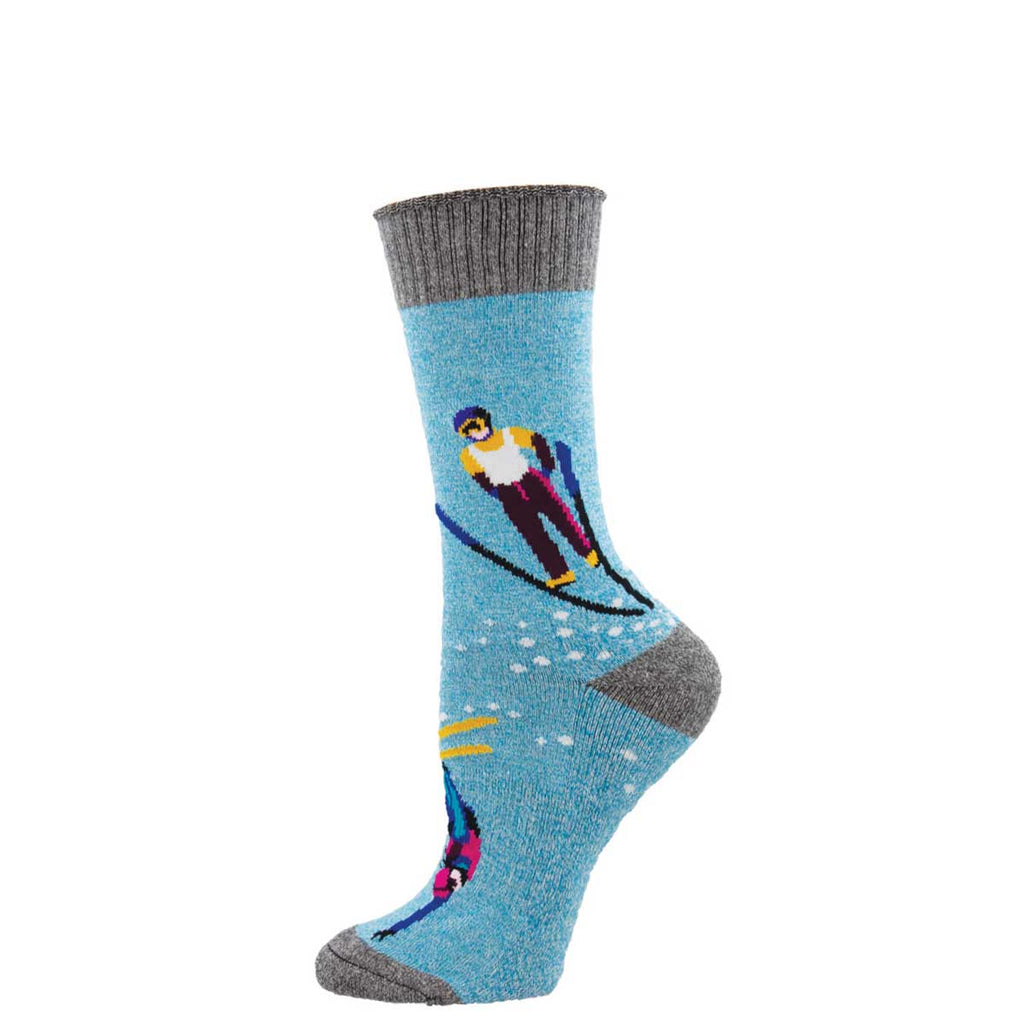 Outlands USA Recycled Cotton Ski Slopes Socksmith Design