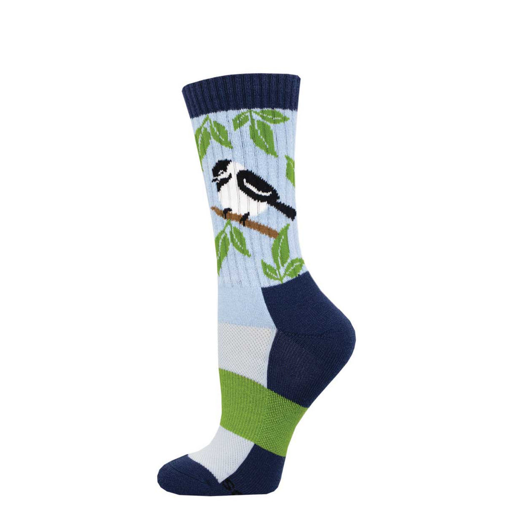 Soft Merino Wool Crew Socks Durable & Breathable Bird Design