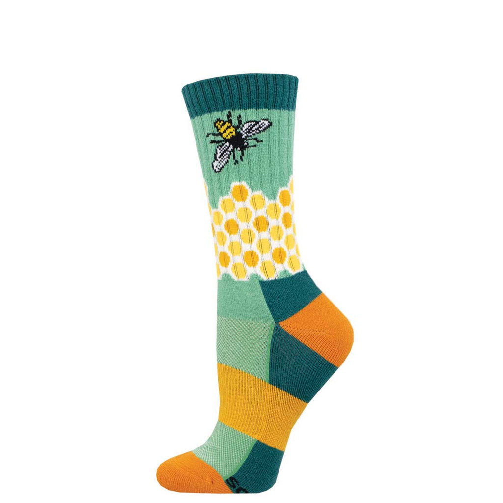 Women's Durable Merino Wool Socks Stretchy and NonItch Honey Bee