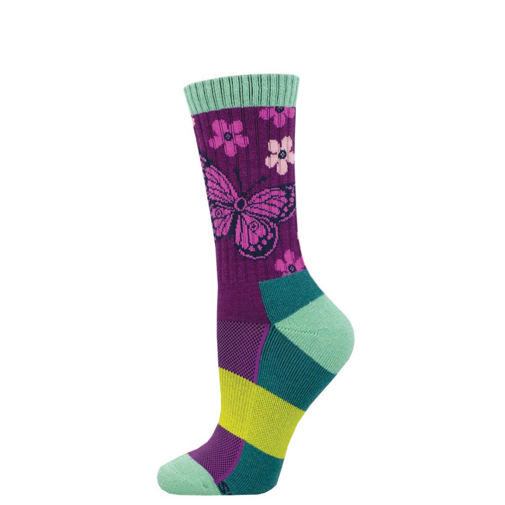 Colorful Merino Wool Socks Soft and Durable Women's Butterfly Socksmith