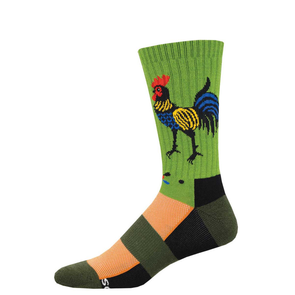 Soft Merino Wool Socks Lightweight Crew Fit Colorful Rooster