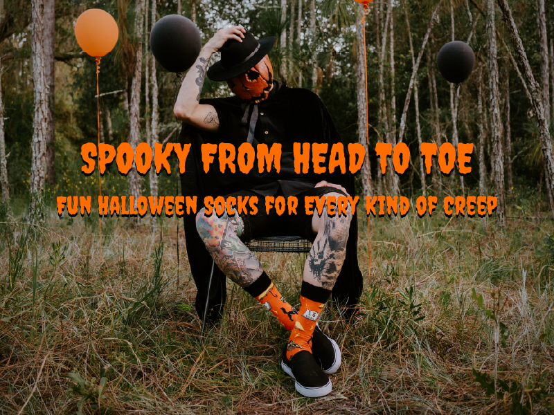 Halloween socks featuring spooky seasonal designs for women and men