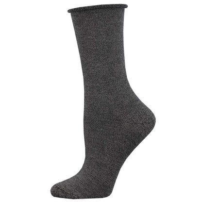 Dark gray roll-top bamboo sock