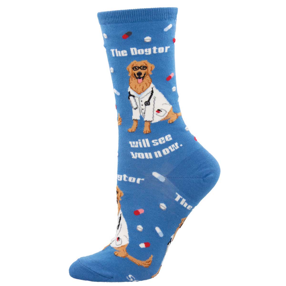 Women's Cute Animal Socks Dog in Scrubs Novelty Cotton by