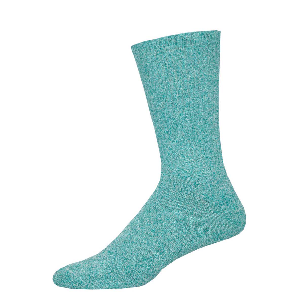 A light blue ribbed sock designed for adults.