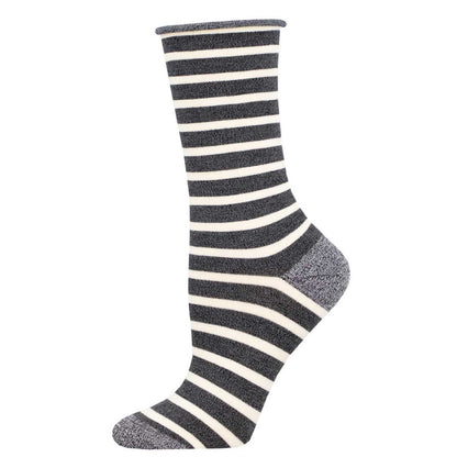 Dark gray and white striped sock