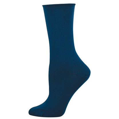 Blue roll-top bamboo sock
