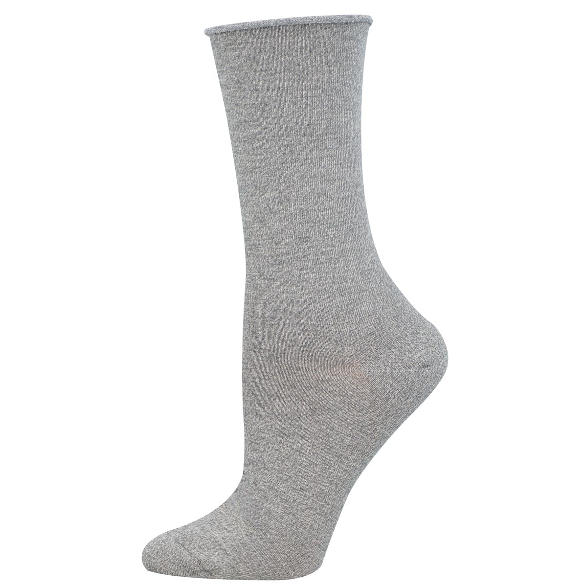 gray roll-top bamboo sock