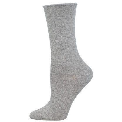gray roll-top bamboo sock