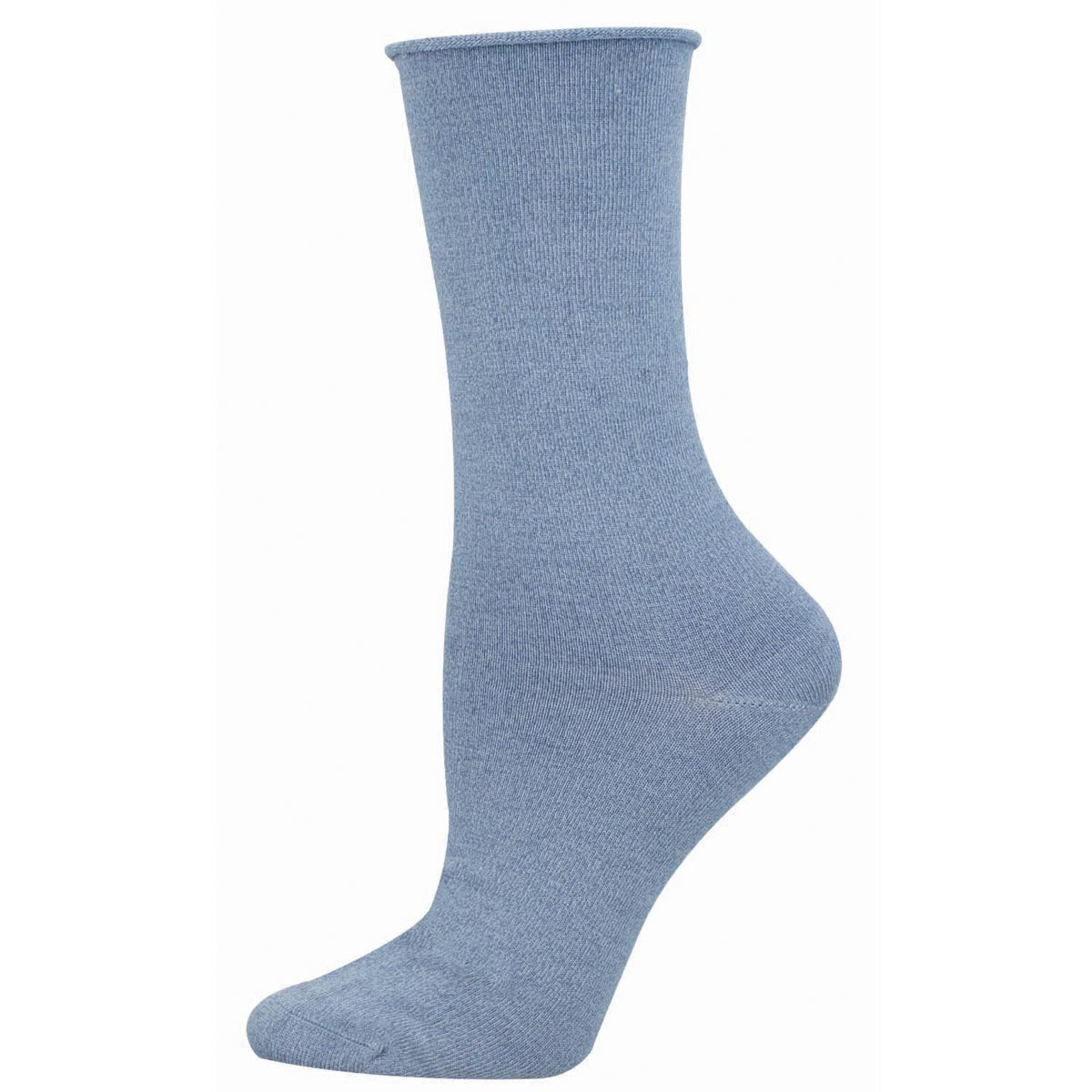 Light blue roll-top bamboo sock