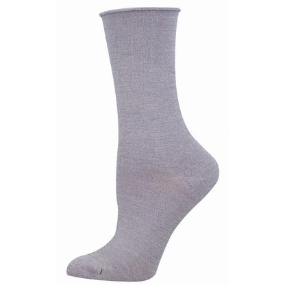 light purple roll-top bamboo sock