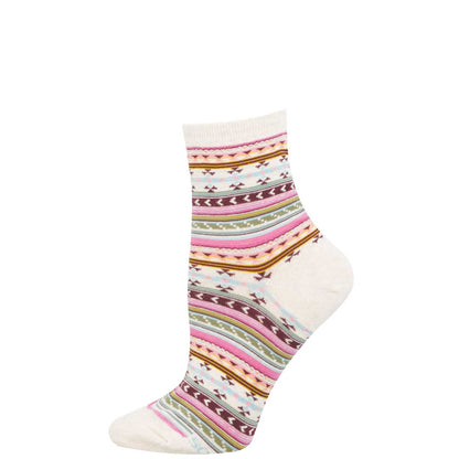 Colorful striped sock on a white background
