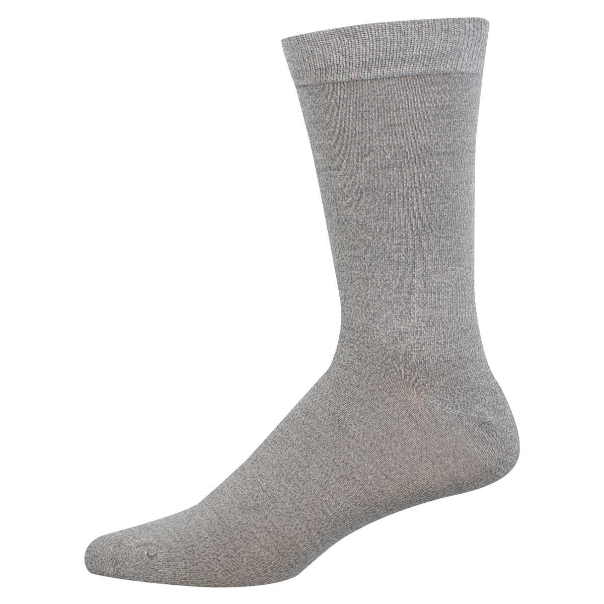 Men's Bamboo Crew Socks - Solid Color - Light Gray Heather - Socksmith