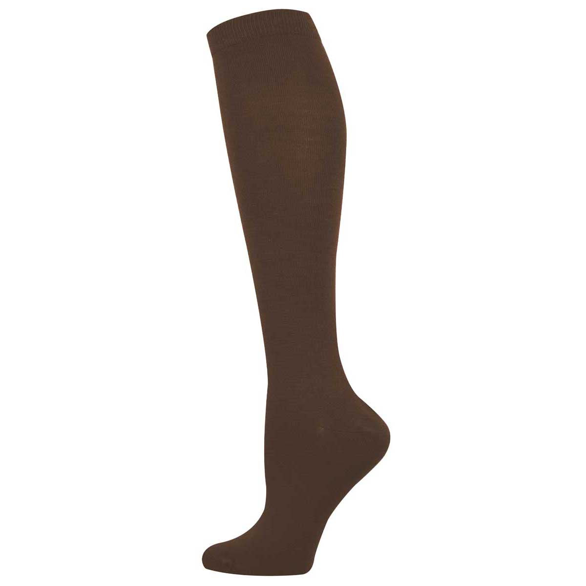 Women's Knee High Bamboo Socks - Solid Color - Brown - Socksmith