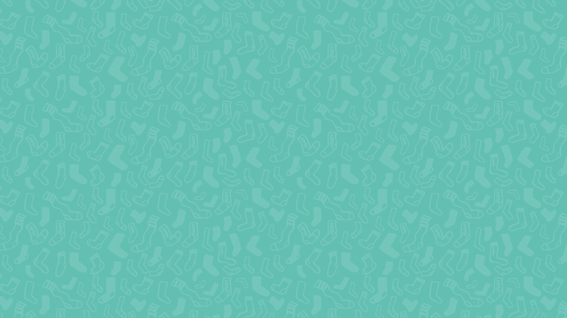 Decorative teal background pattern of sock sketches